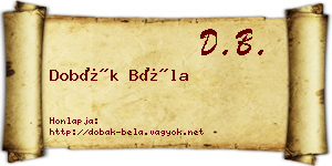 Dobák Béla névjegykártya