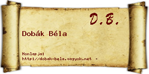 Dobák Béla névjegykártya