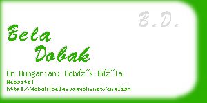 bela dobak business card